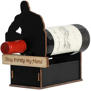 EdirFtra Kreativer Wein Flaschenhalter, Wein Flasche Balance Halter, Holz Wein Rack, Wein Rack für Esstisch, Wein Halter für Home Küche Schränke Bar Zubehör