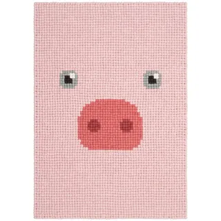 myfelt Wollteppich Kinderteppich Schwein Friedrich, Schurwolle