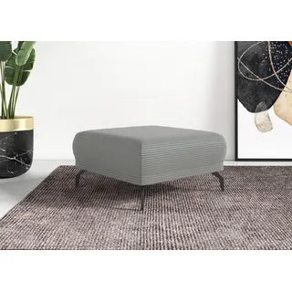 Hocker HOME AFFAIRE "Coco", silber, B:89cm H:43cm T:89cm, 100% Polyester, Hocker, Hocker, Cord-Bezug in 2 Ausführungen, Füßen 15 cm hoch