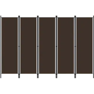 vidaXL 5-tlg. Raumteiler Braun 250x180 cm