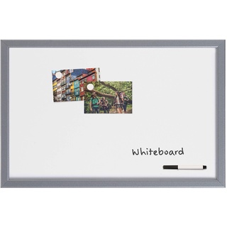 Bi-Office Whiteboard - 60 x 40 cm - Magnetisch, Silber mit Marker und 2 Magneten