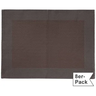Erwin Müller Platzset Tischset "Lissabon" 8er-Pack, abwaschbar Uni braun