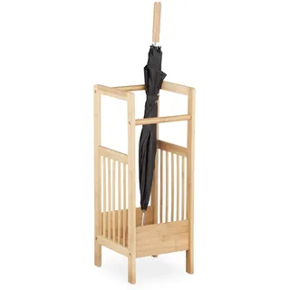 Relaxdays Schirmständer Bambus 64 x 25 x 26,5 cm braun