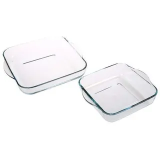 OZYOL Borcam-Set 159028 Auflaufform Quadratisch Kare Glasauflaufform Backform Schale