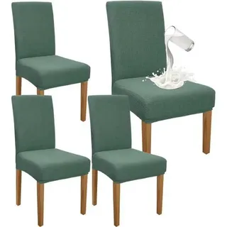 Stuhlhussen Wasserdicht Stretch Esszimmer 4er Set Matcha Grün