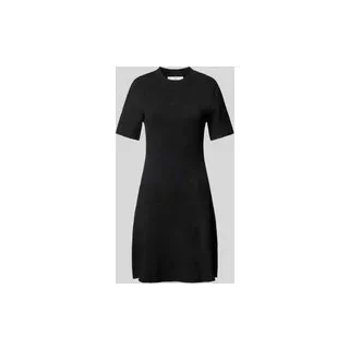 Knielanges Kleid mit Rundhalsausschnitt Modell 'DOMINO', Black, M