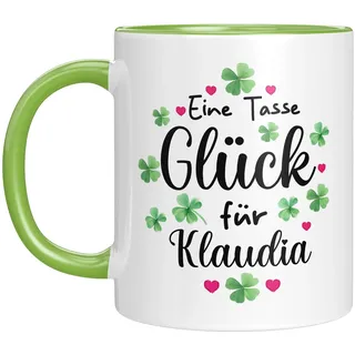 Personalisierte Tasse mit Namen und Spruch - Eine Tasse Glück - Geschenkidee - Frau - Freundin - Kollegin - Geburtstagsgeschenk - Spruchtasse