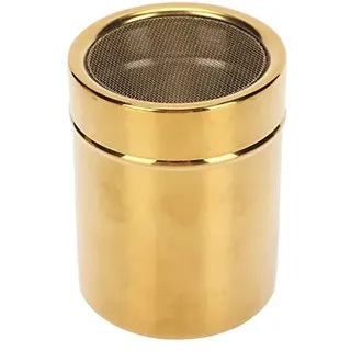 Edelstahl Zuckerstreuer, Pulverstreuer Edelstahl Rostbeständig Gold Feinmaschiges Pulver Zuckerstreuer für die Küche Pulverstreuer Dose mit Deckel