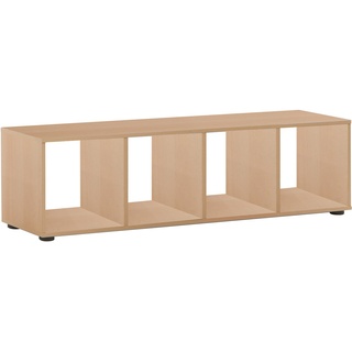 FMD furniture Bücherregal Raumteiler Ordnerregal mit 4 Fächern stehend oder liegend in Sandeiche für Wohnzimmer, Büro, Kinderzimmer