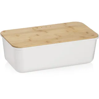 Kela Brotkasten APART, weiß 37,8 x 21,2 cm Deckel aus Bambusholz