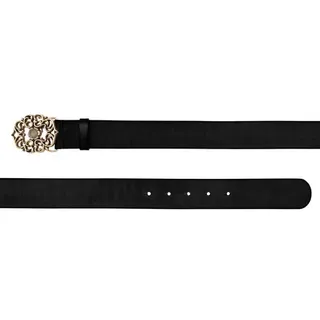 LASCANA Hüftgürtel Leder schwarz/goldfarben 90