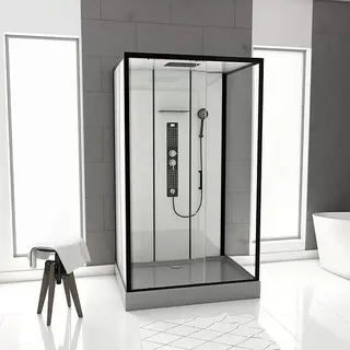 Aurlane Komplettdusche Indus  (115 x 90 x 215 cm, Anthrazit/Silbergrau)