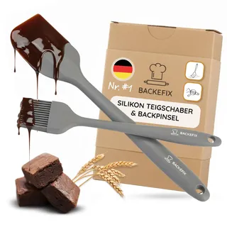 BackeFix Silikon Teigschaber & Backpinsel Set