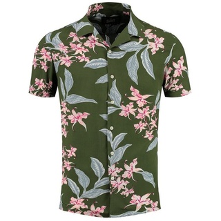 Key Largo Hawaiihemd Herren Hawaii Freizeit Hemd Trinidad MSH00010 Regular Kurzarm Kentkragen Gemustert XL