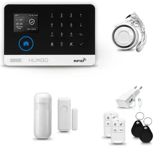 HXA003 Alarmanlage Haus WiFi + GSM 4G mit Sirene, Bewegungssensor, Fensteralarm