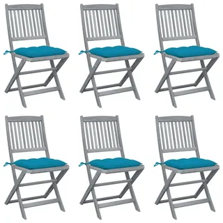 vidaXL Klappbare Gartenstühle 50 x 50 x 88 cm blau 6 St.