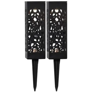 Star Trading Solarleuchte Kunststoff H 18 cm 2er Set schwarz