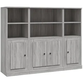 vidaXL Highboard 3 Stk. Grau