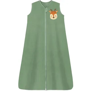 Chilsuessy Sommerschlafsack Baby Schlafsack Kleine Kinder Schlafanzug ohne Ärmel für Sommer und Frühling 100% Baumwolle, Grün Hirsch, 130/Baby Höhe 130-150cm
