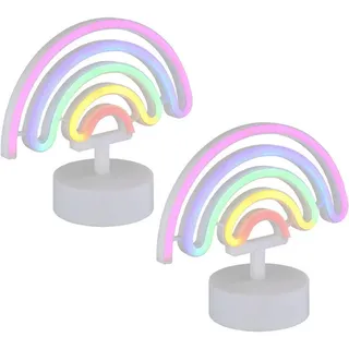 GLOBO Neonleuchte Regenbogen Weiß 2 St.