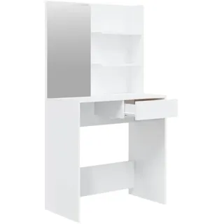 vidaXL Schminktisch mit Spiegel Hochglanz-Weiß 74,5x40x141 cm