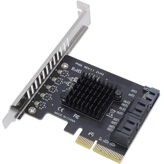 Sxhlseller PCIe -Erweiterungskarte, 5-Port 3.0 6 Gbit/s PCI Express-Karte mit JMB585-Chipsatz, Plug and Play für 10 8 7, Desktop-PC-Speichererweiterung