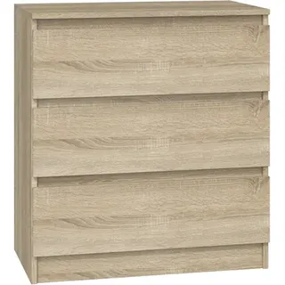 Cdf Kommode Malwa M3 Farbe: Eiche Sonoma Schrank Für Dokumente, Kleinigkeiten Ideal Für Wohnzimmer, Schlafzimmer, Kinderzimmer, Jugendzimmer Und Büro 3 Geräumige Schubladen Nachttisch