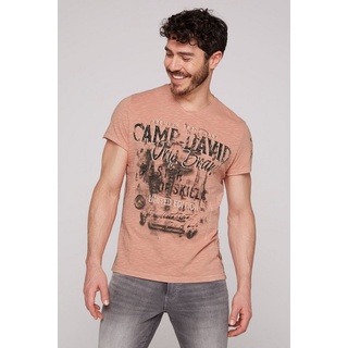 CAMP DAVID V-Shirt mit offenen Kanten orange M