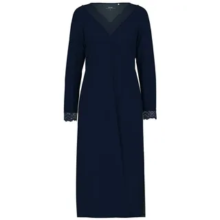 CALIDA Nachthemd Elegant Dreams Damen (1-tlg) Länge 120cm, mit Spitzendetails, weich & fließend blau XS (36/38)