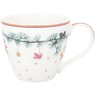 Greengate Becher JUANA Weiß Weihnachtsbecher mit Goldrand | Gr.: onesize