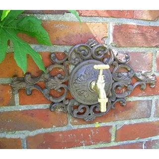 Unbekannt Wasserhahn MIT ZIERROSETTE GRÜNDERZEIT Stil GARTENDEKO LANDHAUSSTIL NEU