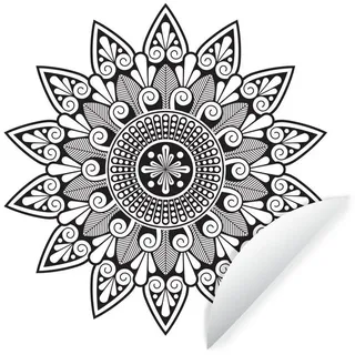 MuchoWow Wandsticker Mandala Blumenform (1 St), Tapetensticker Selbstklebend, Wandbild Wohnzimmer, 80x80 cm bunt 80 cm x 80 cm x 0.1 cm