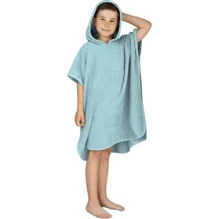 normani Kinder-Badeponcho Strandponcho - Handtuch-Poncho aus 100% natürlicher Bio-Baumwolle Handtuch Cape Badetuch mit Kapuze für Jungen und Mädchen ab 2 Jahren Farbe Blau Größe 75 x 90 cm - 75 x 90 cm