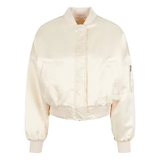 URBAN CLASSICS Ladies Short Oversized Satin Bomber Jacket in beige Größe XXL