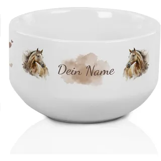 GRAZDesign Müslischale Pferd personalisiert Kinder & Erwachsene, Schüssel für Frühstück, Müsli, Suppe, Kindergeschirr mit Namen, Keramik