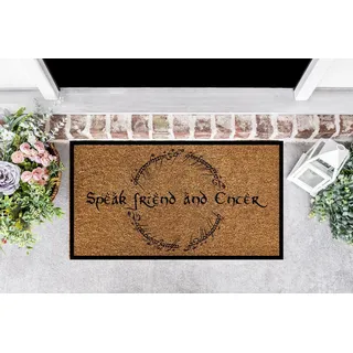 Vintage-Fußmatte, englische Aufschrift "Speak Friend and Enter", elbische Fußmatte, Geschenk für ihn, 76,2 x 45,7 cm
