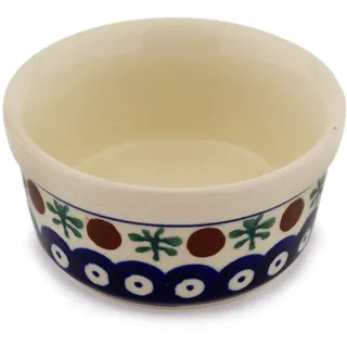 Original Bunzlauer Keramik Dessertschale Ø9,0cm Creme Brulee Soufflee-Förmchen Ragout fin Dip Schale Würzfleisch Auflaufform-Schälchen mit 100 ml für Desserts, Muffins, Pasteten im Dekor 41