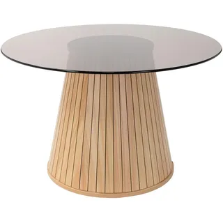 ML-Design Runder Couchtisch Braun Holz 80 x 50 cm