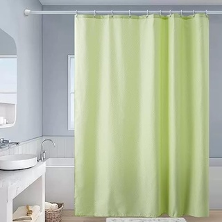 Scamzsure Duschvorhang 120x180cm Antischimmel für Badewanne Textil aus Stoff Badvorhang Waschbar Hellgelb Waffelmuster mit 8 Duschvorhang Haken