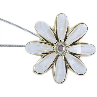 Molinter Vorhang Raffhalter Magnetisch Vorhangseil Clip Halter Holdbacks Blume Gardinenklammern mit Starken Magnet für Heimtextilien 2 Stück (Beige)