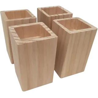 RIDELF Möbelerhöhung Tischerhöhung Betterhöhung Möbelbeine Schrankbeine Möbelfüße Bettfüße Sofafüße Stützfuß Holz Sofa Bett Tisch Couch Stuhl Erhöhung Füße für Möbel(Rise 3cm,Length≤3cm)