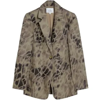 Scalpers Print Linen Blazer khaki 36