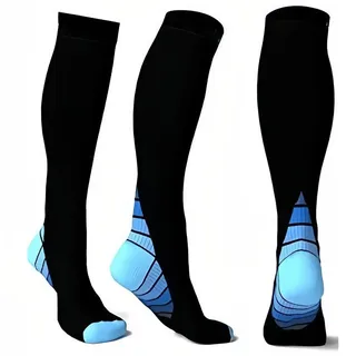 BLPRKOT Kompressionsstrümpfe Damen Herren, Stützstrümpfe, Trombosestruempfe Flug, Compression Socks, Kompressionsstrümpfe Medizinisch (Blau L/XL