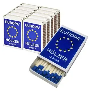 Europa Streichhölzer aus Aspen, 4,3 cm, 10 Schachteln mit je 42 Stück