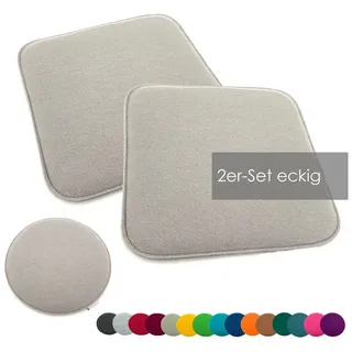 heimtexland Sitzkissen Filz Sitzauflage Stuhlkissen Bankkissen abwaschbar, Filzkissen eckig & rund I Indoor Outdoor I bequem & robust beige Eckig | 35 cm x 35 cm