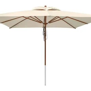 anndora Sonnenschirm 4x4m eckig Natural Winddach UV-Schutz - Natural - Naturbelassen
