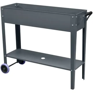 Floraworld Hochbeet Mobil 100 x 30 x 80 cm Schwarz