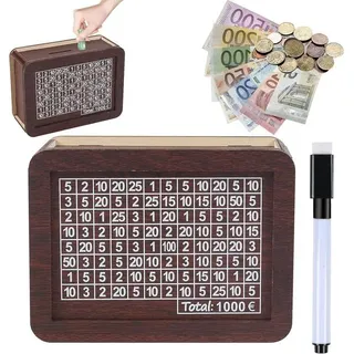 Spardose Aus Holz, Spardose Ohne Öffnung, Digitale Wiederverwendbare Spardose, Spardose Mit Zähler, Hilft Kindern Und Erwachsenen [s300]