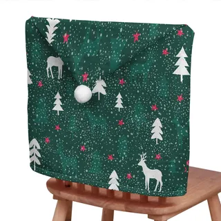 Chickwin Weihnachten Stuhlhussen 2-8er Set Nikolausmütze Esstisch Stühlen Set, Weihnachtsdeko Stuhlhussen Hussen für Weihnachtsfeier, Esszimmerstühle (Stern Hirsch,4er Set)