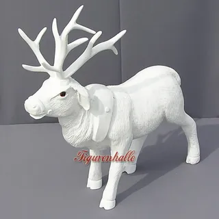 Weihnachtsmann Rentier Hirsch Statue Deko Aufstellfigur Weihnachts Außen Figur